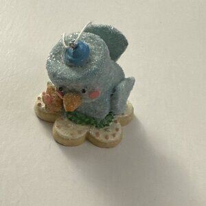 Holiday Blue Bird Glitter Ornament MM10
